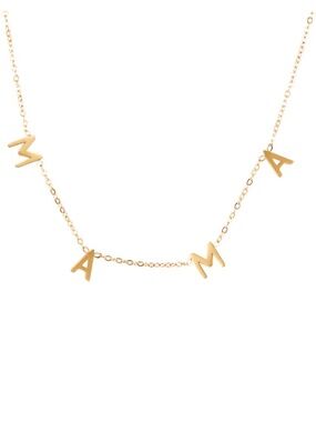 Stainless Steel MAMA Necklace – 18" Chain with Delicate Letter Charms